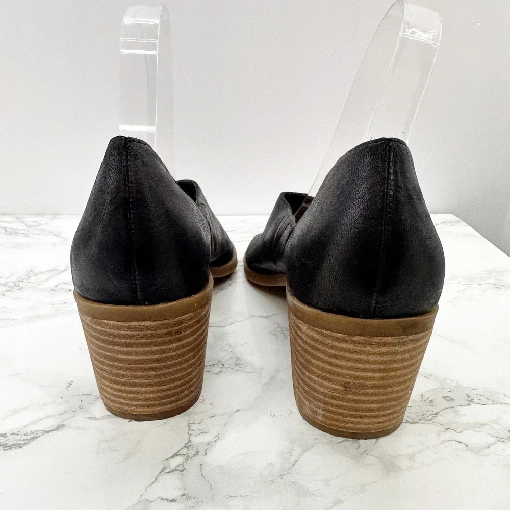 Lucky‎ Brand Raheema D'Orsay Black Block Heel Sandals Size 7.5